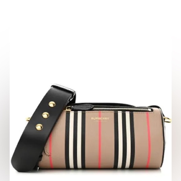 AUTHENTIC Burberry Striped Icon Barrel Bag - Picture 7 of 7